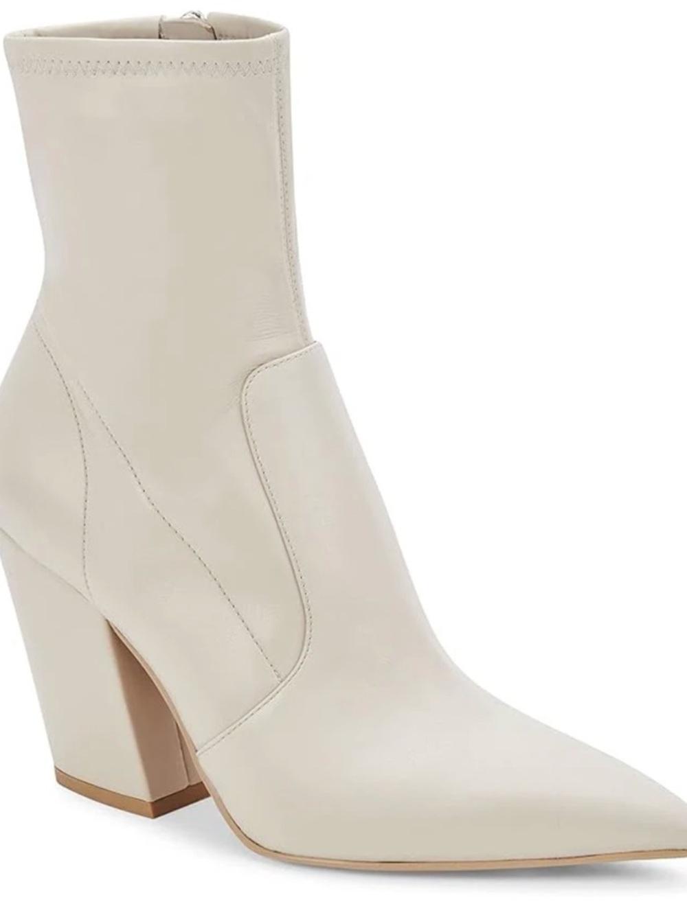 Dolce Vita Ivory Pointed Block-Heel Ankle Boots